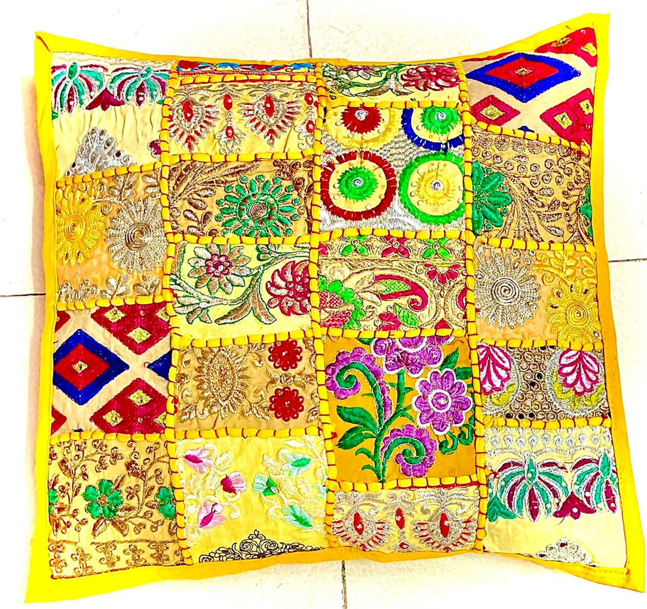 Indian Cotton Decorative Large Cushion Covers 24x24 Vintage Etsy UK