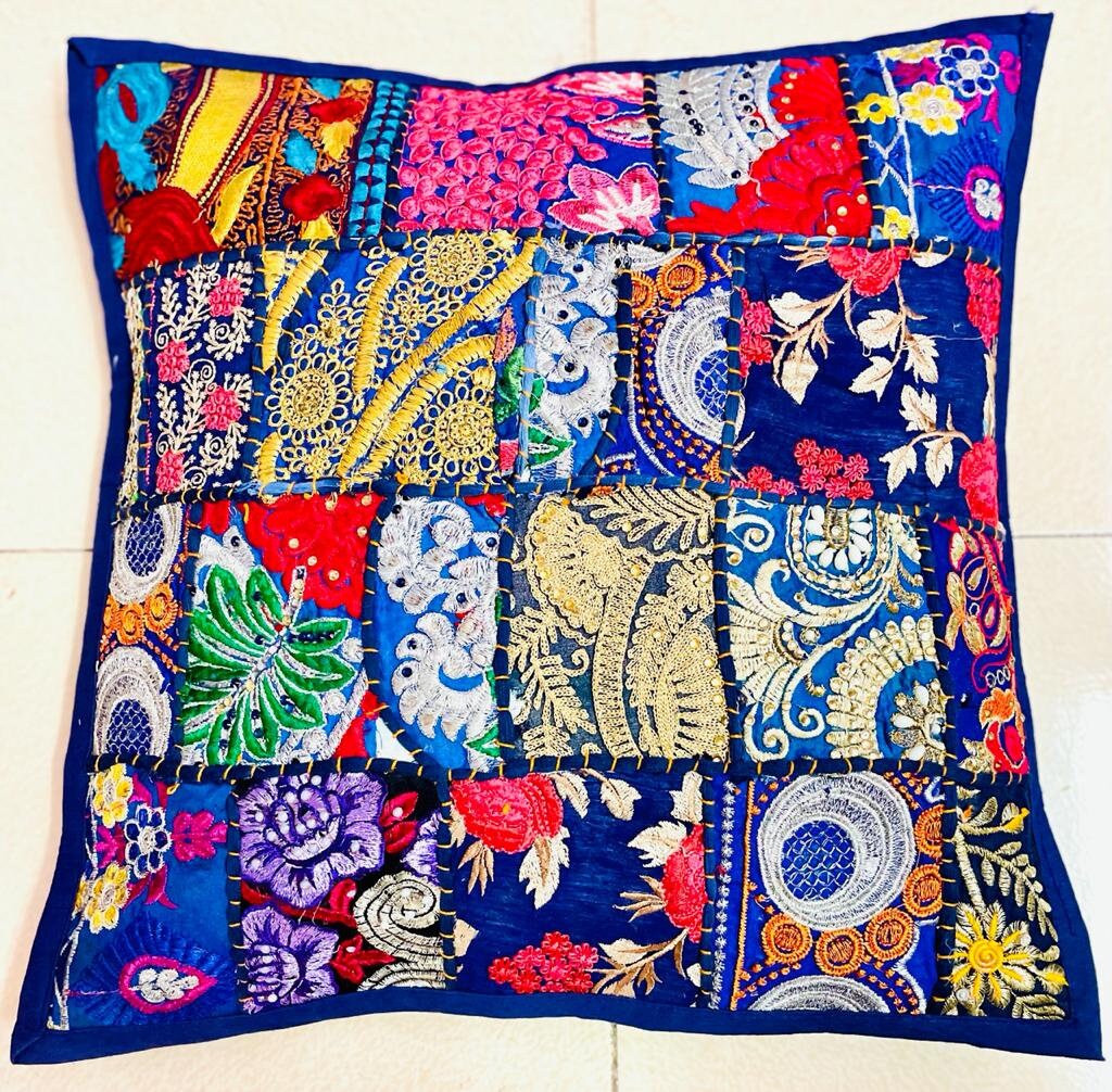 Indian Cotton Decorative Large Cushion Covers 24x24 Vintage Etsy UK