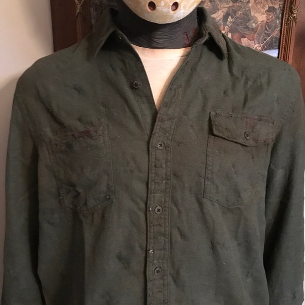 Jason Voorhees Viernes 13 Camisa desgastada Horror Halloween Disfraces Cosplay