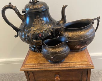 スカルティーセット、ゴシックセラミックティーセット、ゴスカップ