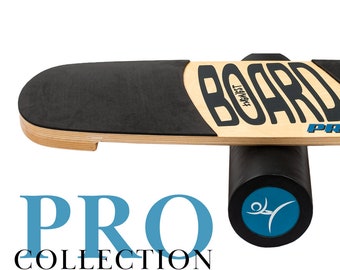 Wooden Balance Board Trainer. Anti-Slip Surface and Roller. PRO LINE. A great sport gift. Extreme sport. Surf. Snowboarding. Fitness.