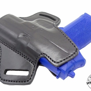 Fondina per cintura OWB stile pancake aperta nera di qualità premium per Glock 30