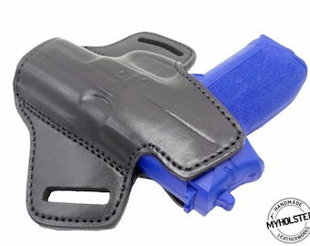 Glock 30 Premium Quality Black Open Top Pancake Style OWB Belt Holster