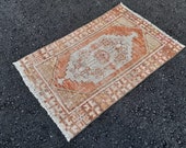 Turkish Rug, Vintage Rugs, 4x2.5 ft Oushak Rug, Aera Rug, Salon Rug, Faded Rug, Living Room Rug, Madder Rug, Oriental Rug, Rugs,