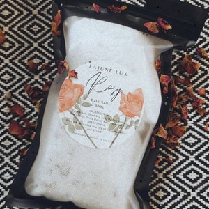 Rosy Bath Soak Tea Bags: Vegan | Cruelty Free | Handmade | Rose Essential Oil | Black Owned