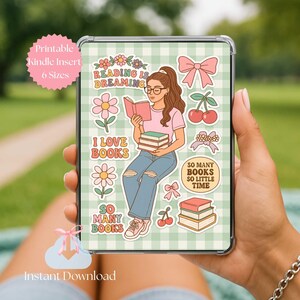 Sticker Kindle Bookish Aesthetic Insert for Clear Case, Printable Paperwhite, Colorsoft, and Basic Kindle Insert, Booktok, Bookstagram Gifts