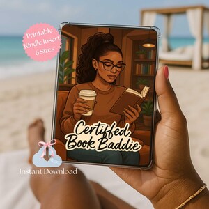 Black Girl Kindleインサート、クリアケース用Certified Book Baddie Bookishインサート、印刷可能なPaperwhite、Colorsoft、およびBasic Kindleインサート
