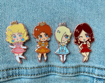 Short Hair/Dress Mario Girls Pins! <3