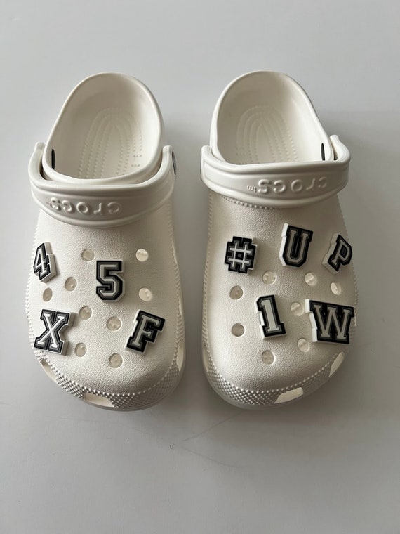 crocs classic crocs jibbitz ideas white crocs with designs Letter and Number Shoe Charms