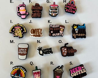 Cute Coffee Themed Shoe Charms