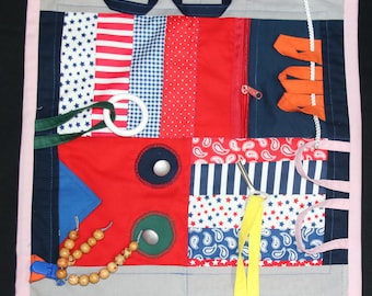 Baby blanket, motor skills blanket, dementia blanket, 42 x 42 cm