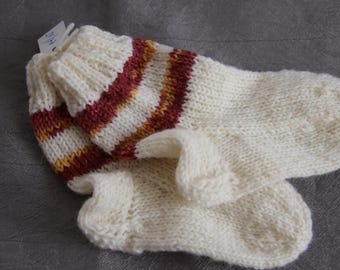 Hand-knitted socks, size 14/15