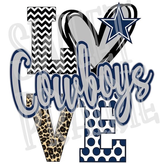 LOVE Cowboys Silver Navy Sublimation Transfer 