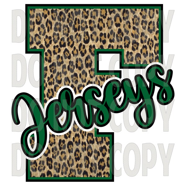 F - Jerseys (Cheetah, Kelly Green, Black)  PNG Digital Download