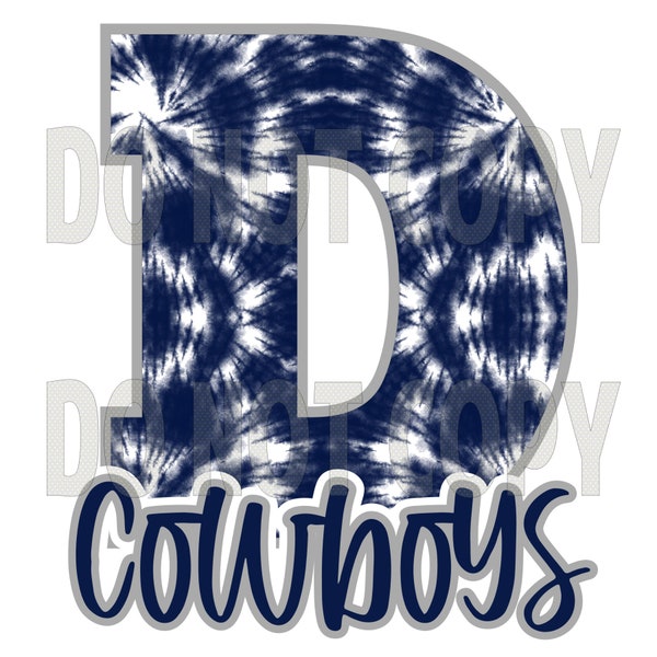 Cowboys Blue Tie Dye Sublimation Transfer Ready to Press