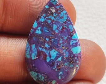 Mohave Purple Turquoise Cabochon Matched Pair or set with Brass Matrix Large Triangle Cabochons S-336