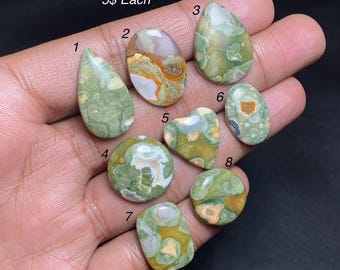 Natural Rainforest Jasper Cabochon, Rainforest Jasper Loose Look Gemstone.
