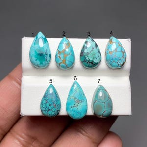 Natural Hubei Turquoise Cabochon, Loose Gemstone, Code-002