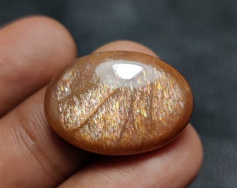 Natural Rainbow Lattice Sunstone Cabochon, Lattice Sunstone Cabochon Loose Gemstone For Making Jewelry, pendent, Necklace,30Cts,25x18x7mm