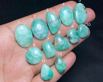 Natural Emerald Cabochon, Green Emerald Gemstone, Loose Cabs Stone, 8485
