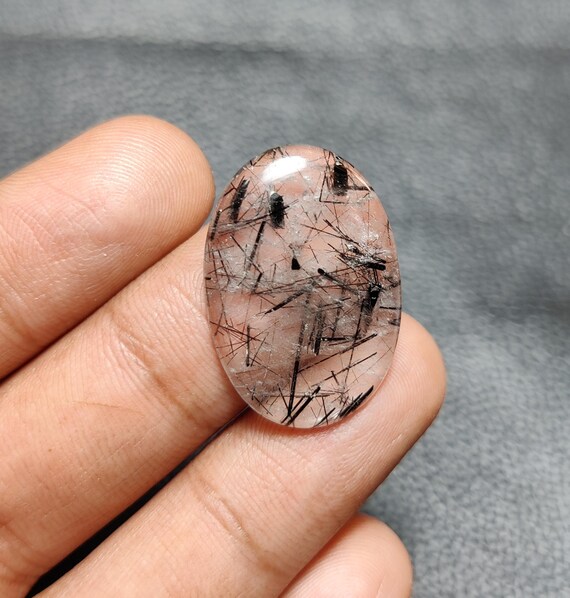 Natural Black Rutile Cabochon, Black Rutile Losse Gemstone, Rutile