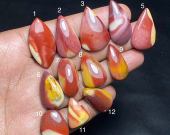 Natuurlijke mookaiet-jaspis druppelcabochon, mookaiet-jaspis edelsteen voor het maken van sieraden, 8528(B)