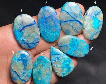 Natural Azurite Quartz Cabochon, Loose Gemstone, 8548