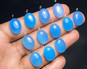 Natural Blue Chalcedony Cabochon, Chalcedony Gemstone For Jewelry Making. Code: 8522