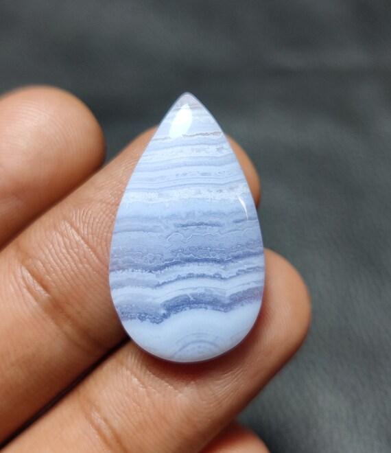 Natural AAA Quality of Blue Lace Agate Blue Lace Agate Loose Gemstone for Jewelry Making Lace Agate for Sale 21cts 29x17x5mm ah178 Etsy UK