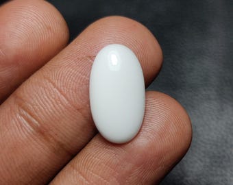 Naturlig vit korall cabachon, vit korall ädelsten för tillverkning av smycken, halsband, örhängen, vit korall, 5,5 ct, 18x10x3 mm, Fs8292
