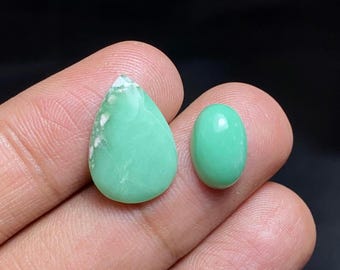 Natural American Variscite Cabochon, Green Variscite 2 Pieces Lot Gemstone For Jewelry Making,Ring & Necklace Size Variscite Cabochon, 9cts