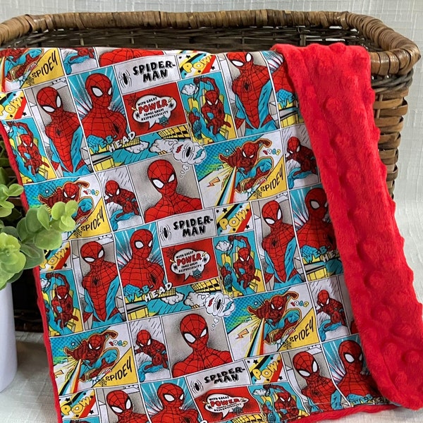 Spiderman Baby Lovey, Marvel Minky Baby Burp Cloth, Spider Man Security Blanket, Superhero Chewey, Boy Girl Gift, Avengers Shower Present