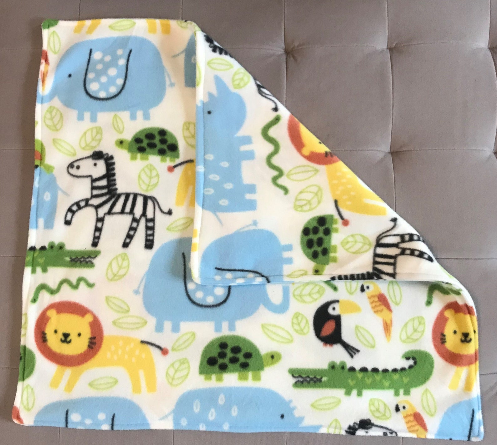 Zoo Animals Baby Blanket 26 x 28 Fleece Jungle Safari Baby Etsy