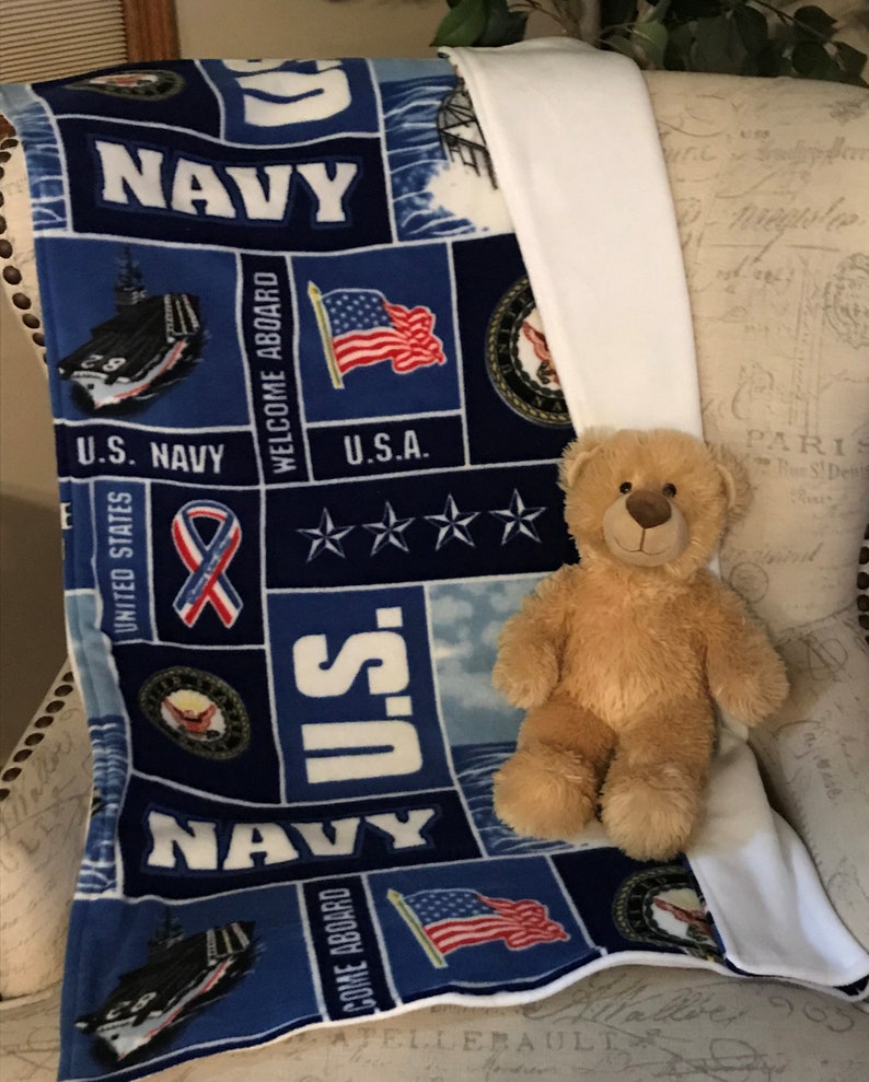 US Navy Baby Blanket Fleece Military Armed Forces Toddler Gift Etsy