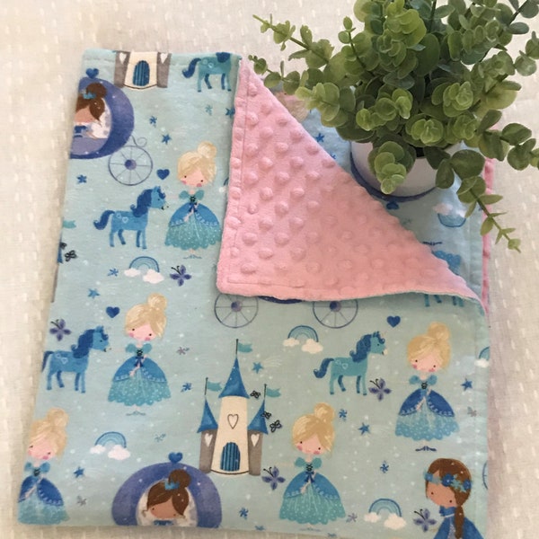 Fairy Tale Baby Blanket Minky Princess Unicorn Girls Gift