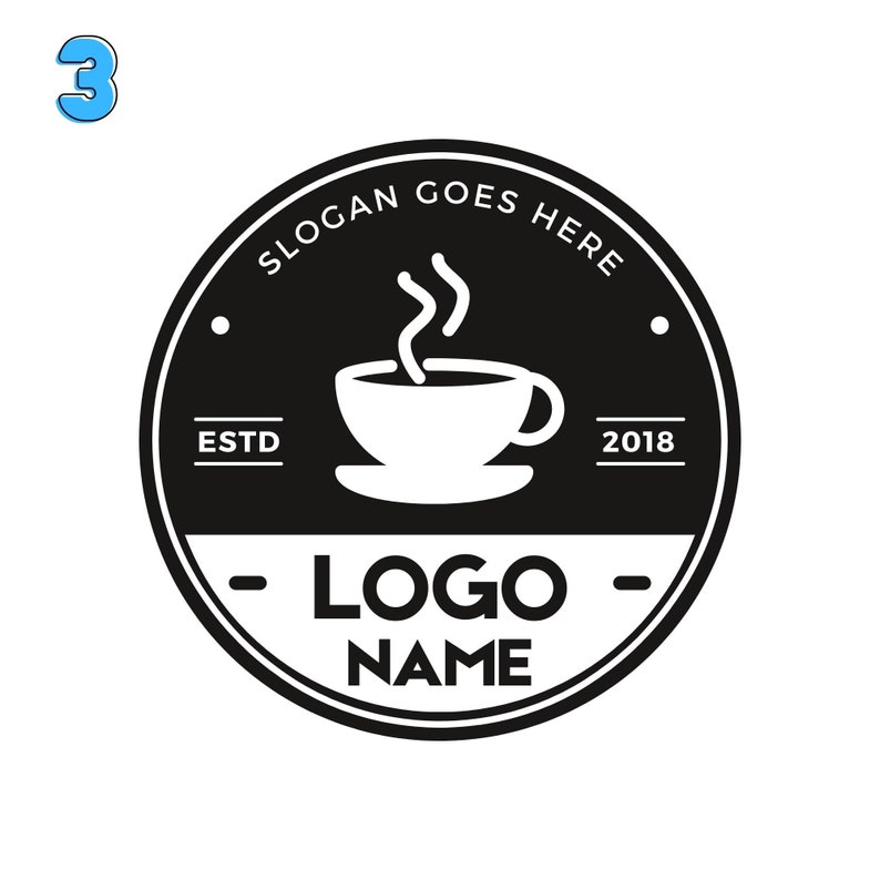 Coffee Logo, Coffee Shop Logo, Cafe Logo, Minimal Logo, Coffee Bean
