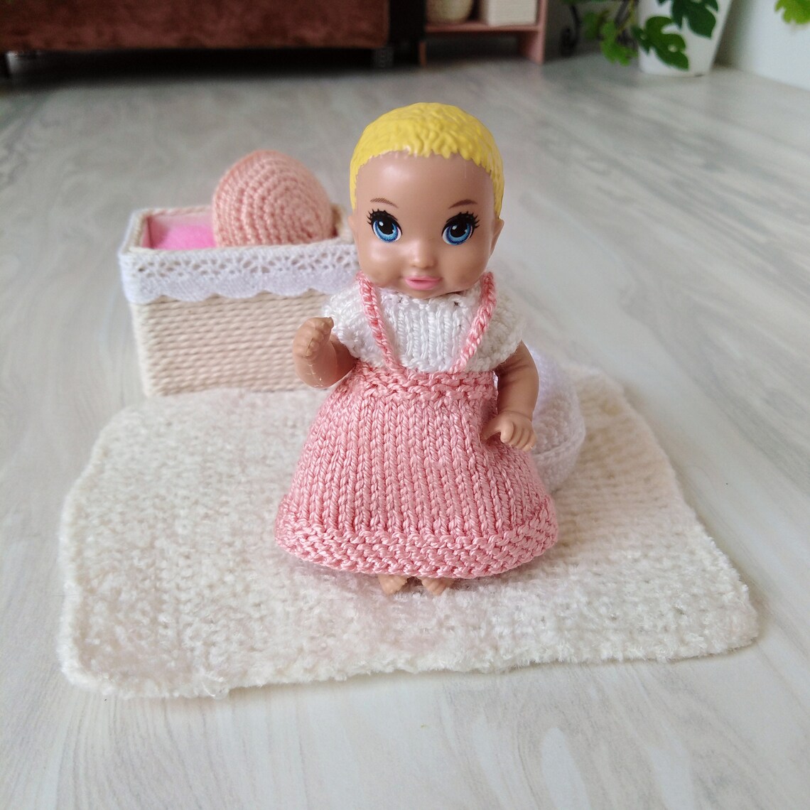 Barbie Baby knitted dress 1:6 scale Baby clothes. 2.5 3 | Etsy
