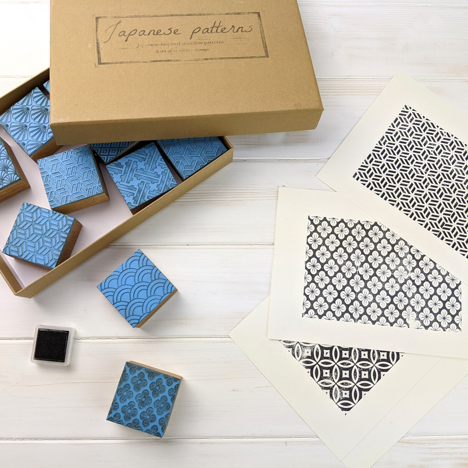 Japanese Rubber Stamp Set Rubber Stamps Seamless Pattern | Etsy