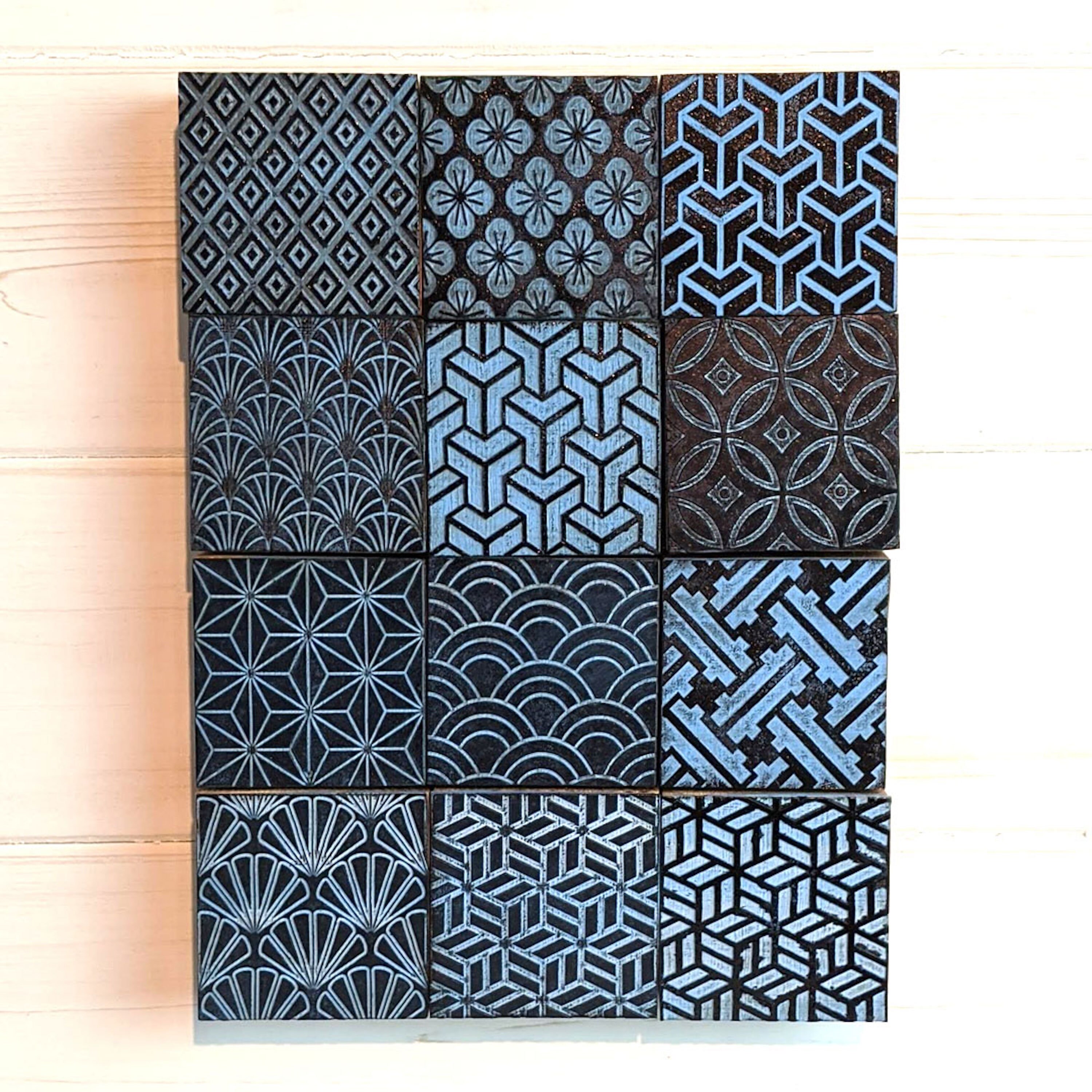 Japanese Rubber Stamp Set Rubber Stamps Seamless Pattern | Etsy