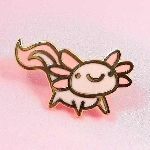 Black and White Axolotl Chase Rainbow Metal Enamel Pin Set | Etsy