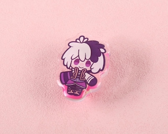 Flor V | Vocaloid | Broche de acrílico de 3,8 cm com resina epóxi |