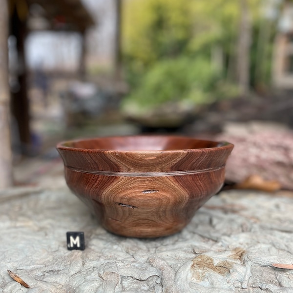 Walnut Bowl with Copper Wire- #306