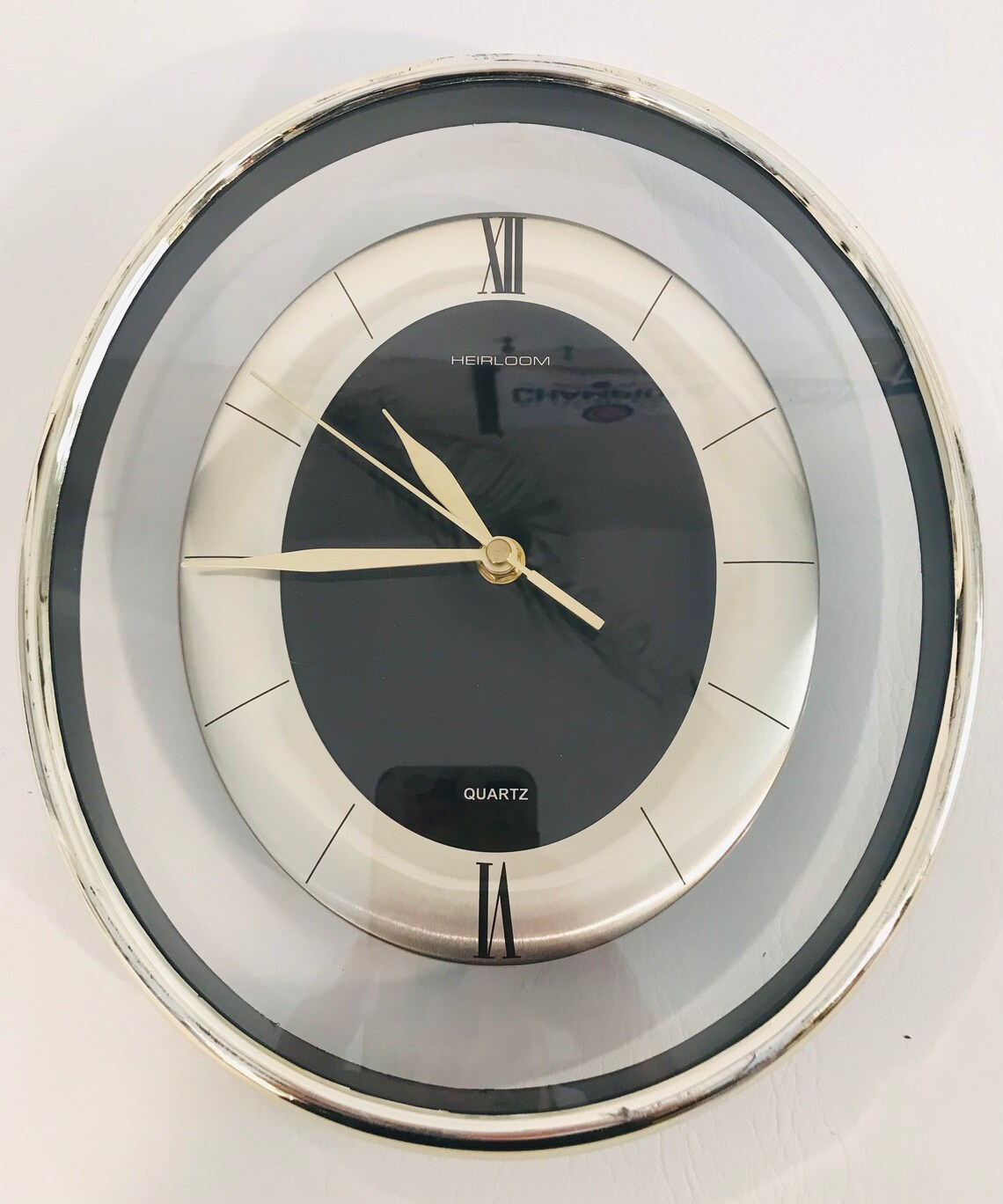 Vintage Heirloom Quartz Brass Gold Black & Clear Wall Hanging Etsy