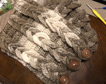 Crochet Braided neck warmer cowl scarf