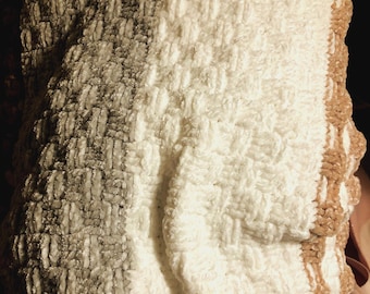 Velvet Crochet Baby Afghan: Basket Weave Stitch, 55x60