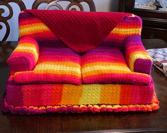 Crochet Foam Bed: Custom Upholstered Pet Bed (24x16”)