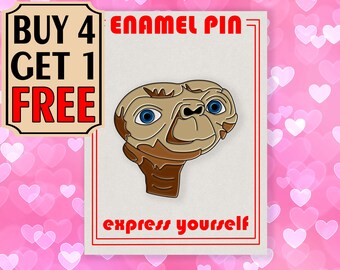 ET enamel pin Vintage 1980s E.T Pinback Metal