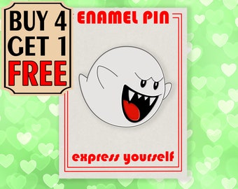boo ghost enamel pin hey