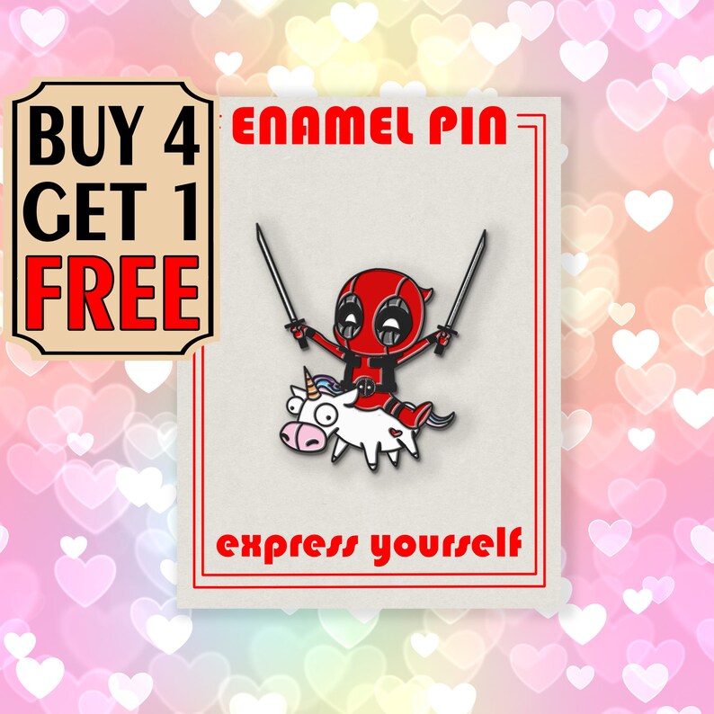 Deadpool Unicorn Enamel Pin Funny Rainbow Enamel Pins Backpack Pins Lapel Pin Pins Pin Badge Pin Custom Pins