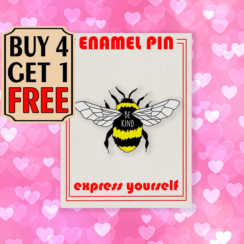 Be Kind Bee Enamel Pin Cute Honey Bee Enamel Pins Jacket Pins Lapel Pin Pins Pin Badge Pin Custom Pins